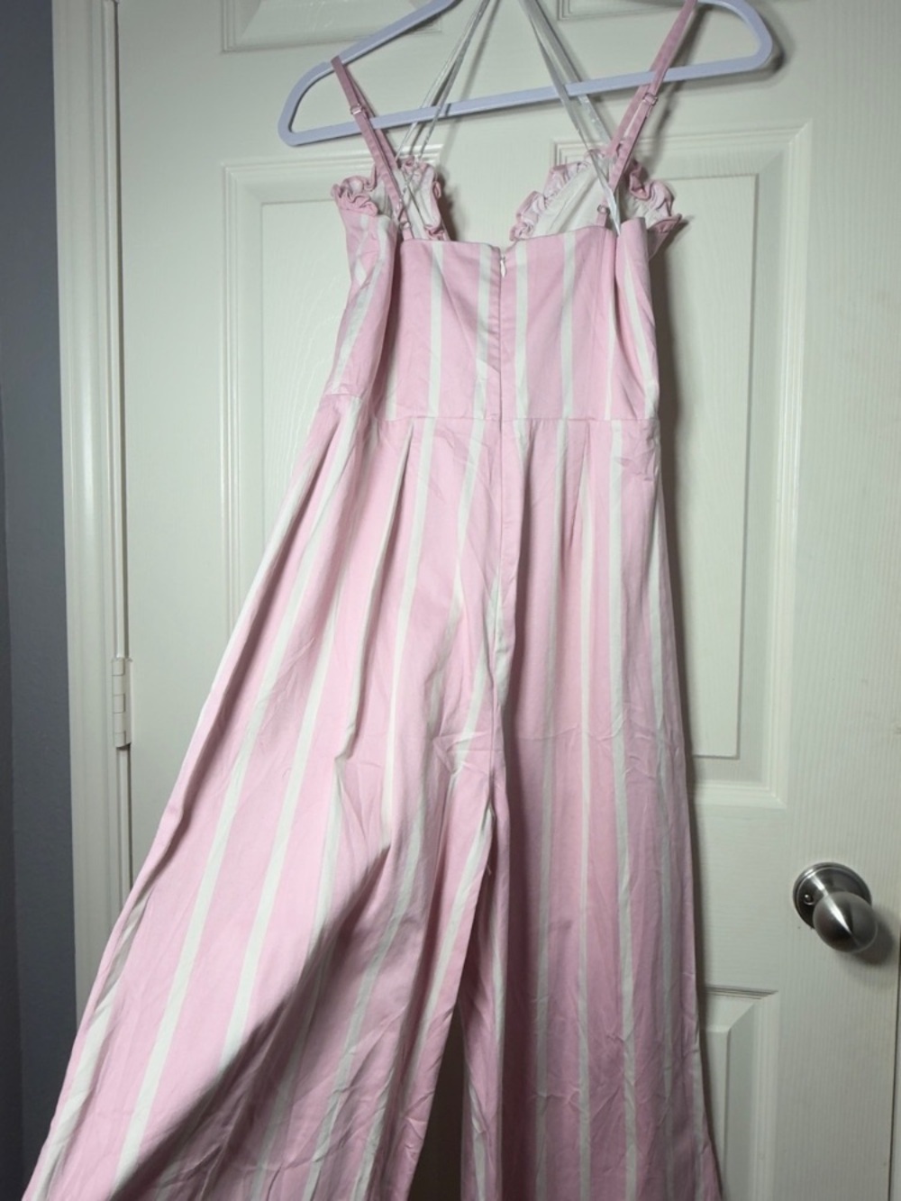 Gianni Bini Pink and White Vertical-Stripe Maxi Dress